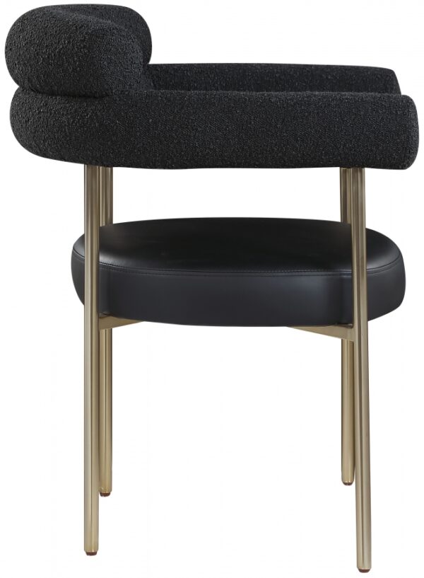 Blake Boucle Fabric Upholstered and Vegan Leather Upholstered Dining Chair