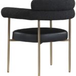 Blake Boucle Fabric Upholstered and Vegan Leather Upholstered Dining Chair