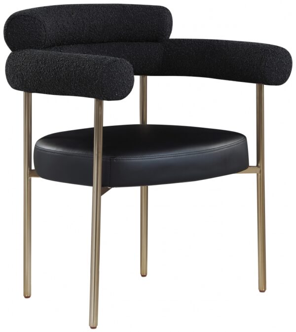 Blake Boucle Fabric Upholstered and Vegan Leather Upholstered Dining Chair