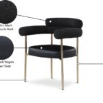 Blake Boucle Fabric Upholstered and Vegan Leather Upholstered Dining Chair