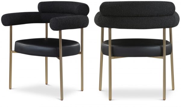 Blake Boucle Fabric Upholstered and Vegan Leather Upholstered Dining Chair