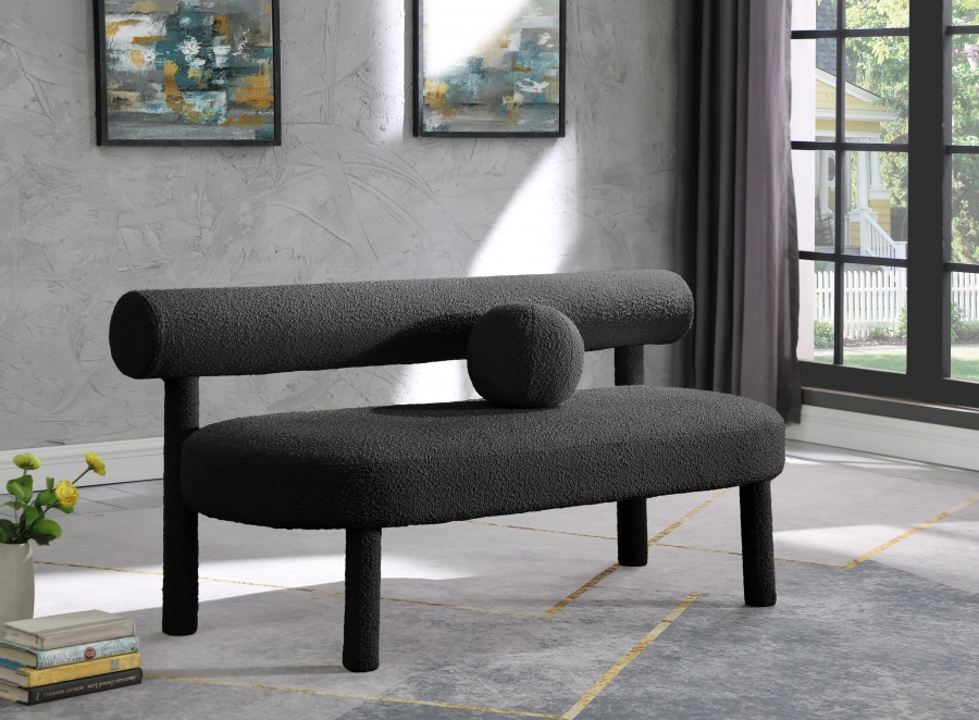 Parlor Boucle Fabric Upholstered Bench