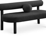 Parlor Boucle Fabric Upholstered Bench
