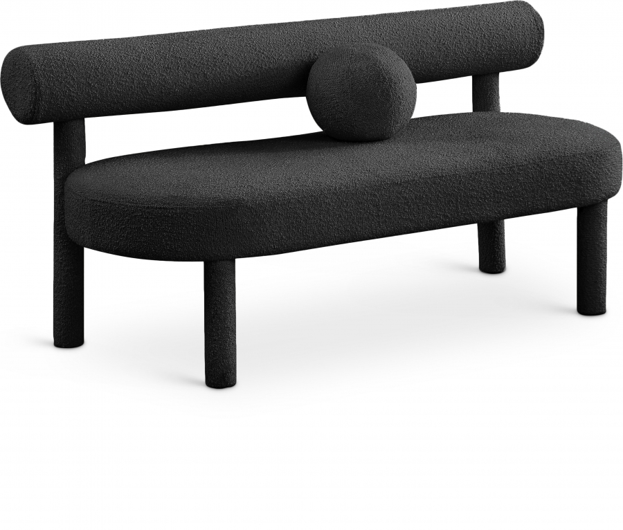 Parlor Boucle Fabric Upholstered Bench