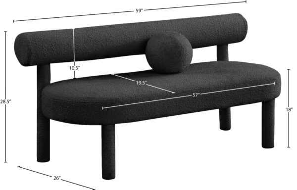 Parlor Boucle Fabric Upholstered Bench