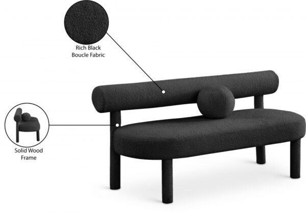Parlor Boucle Fabric Upholstered Bench