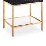 Marmo 30" Engineered Stone Top, Steel And Glass Base Vanity