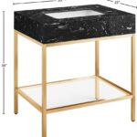Marmo 30" Engineered Stone Top, Steel And Glass Base Vanity