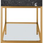 Marmo 36" Engineered Stone Top, Steel And Glass Base Vanity