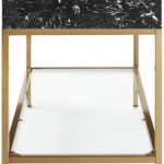 Marmo 48" Engineered Stone Top, Steel And Glass Base Vanity