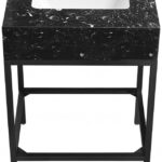 Marmo 24" Engineered Stone Top, Steel And Glass Base Vanity