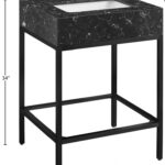 Marmo 24" Engineered Stone Top, Steel And Glass Base Vanity