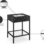Marmo 24" Engineered Stone Top, Steel And Glass Base Vanity