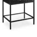 Marmo 30" Engineered Stone Top, Steel And Glass Base Vanity