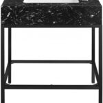 Marmo 30" Engineered Stone Top, Steel And Glass Base Vanity