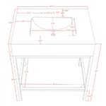 Marmo 30" Engineered Stone Top, Steel And Glass Base Vanity