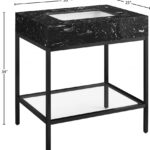 Marmo 30" Engineered Stone Top, Steel And Glass Base Vanity
