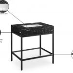 Marmo 30" Engineered Stone Top, Steel And Glass Base Vanity