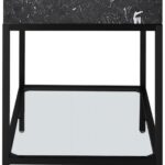 Marmo 36" Engineered Stone Top, Steel And Glass Base Vanity