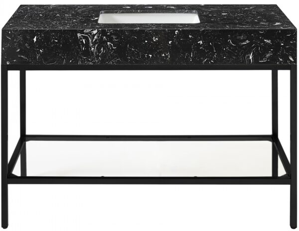 Marmo 48" Engineered Stone Top, Steel And Glass Base Vanity