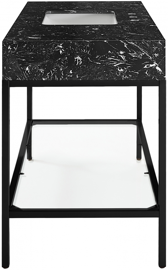 Marmo 48" Engineered Stone Top, Steel And Glass Base Vanity