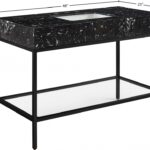 Marmo 48" Engineered Stone Top, Steel And Glass Base Vanity