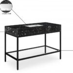 Marmo 48" Engineered Stone Top, Steel And Glass Base Vanity