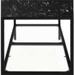 Marmo 60" Engineered Stone Top, Steel And Glass Base Vanity