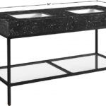 Marmo 60" Engineered Stone Top, Steel And Glass Base Vanity