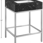 Marmo 24" Engineered Stone Top, Steel And Glass Base Vanity