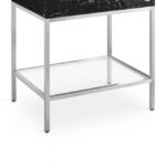 Marmo 30" Engineered Stone Top, Steel And Glass Base Vanity