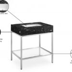 Marmo 30" Engineered Stone Top, Steel And Glass Base Vanity