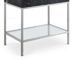 Marmo 36" Engineered Stone Top, Steel And Glass Base Vanity