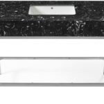 Marmo 48" Engineered Stone Top, Steel And Glass Base Vanity