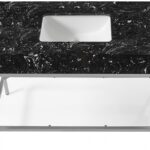 Marmo 48" Engineered Stone Top, Steel And Glass Base Vanity