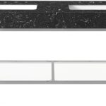 Marmo 60" Engineered Stone Top, Steel And Glass Base Vanity