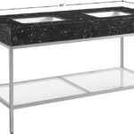 Marmo 60" Engineered Stone Top, Steel And Glass Base Vanity