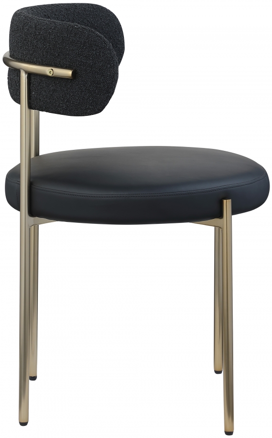 Beacon Vegan Leather And Boucle Fabric Upholstered Dining Chair