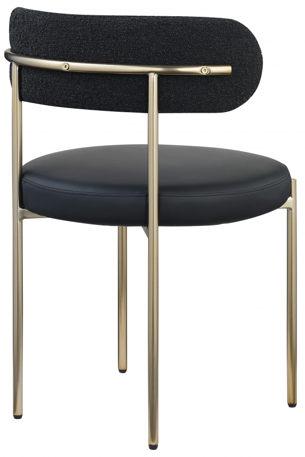 Beacon Vegan Leather And Boucle Fabric Upholstered Dining Chair