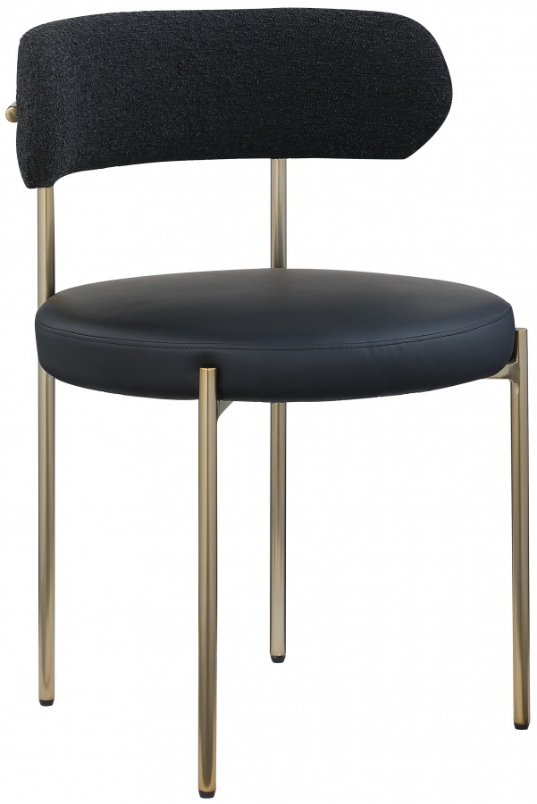 Beacon Vegan Leather And Boucle Fabric Upholstered Dining Chair
