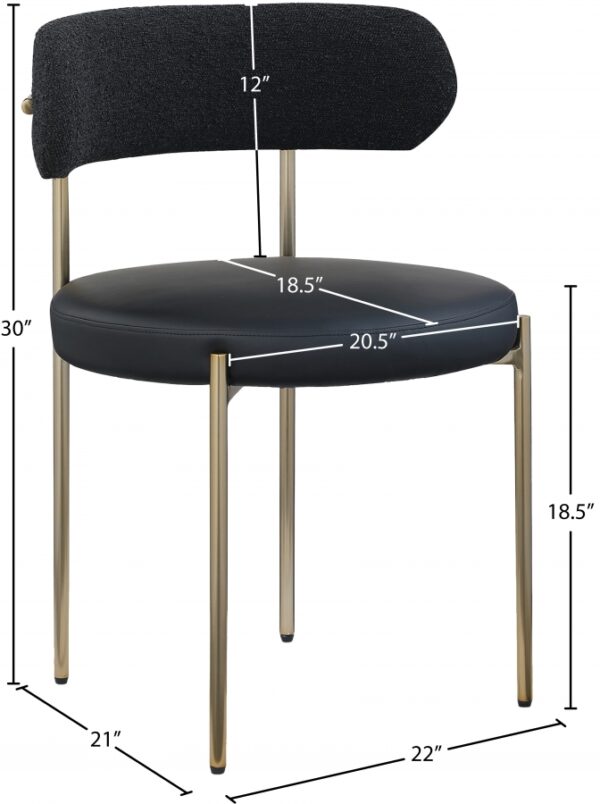 Beacon Vegan Leather And Boucle Fabric Upholstered Dining Chair