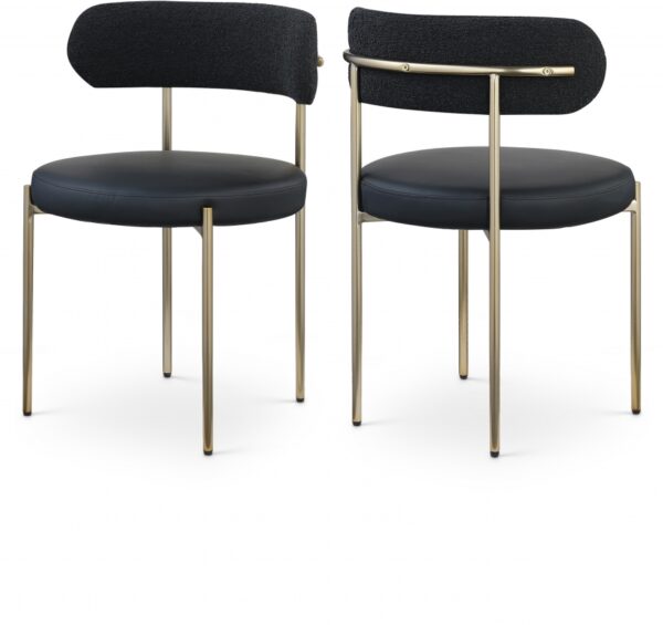 Beacon Vegan Leather And Boucle Fabric Upholstered Dining Chair