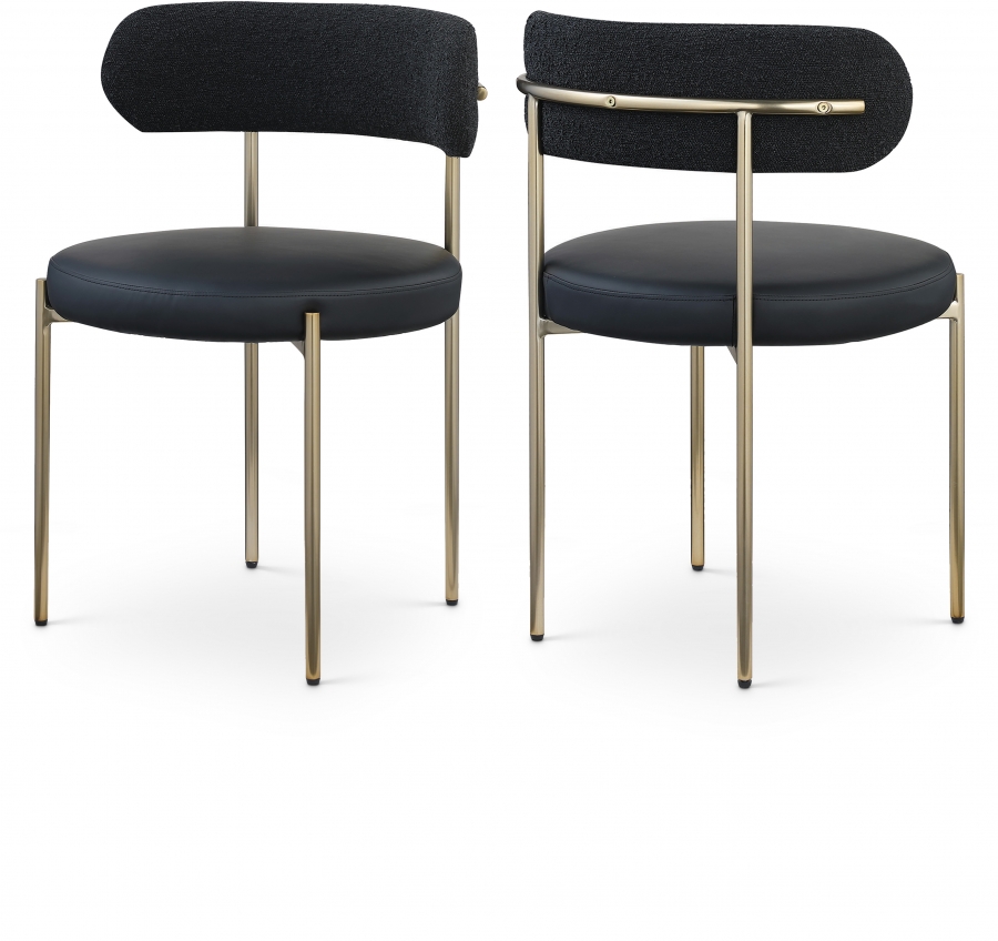 Beacon Vegan Leather And Boucle Fabric Upholstered Dining Chair