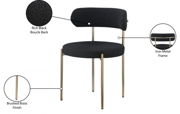 Beacon Boucle Fabric Upholstered Dining Chair