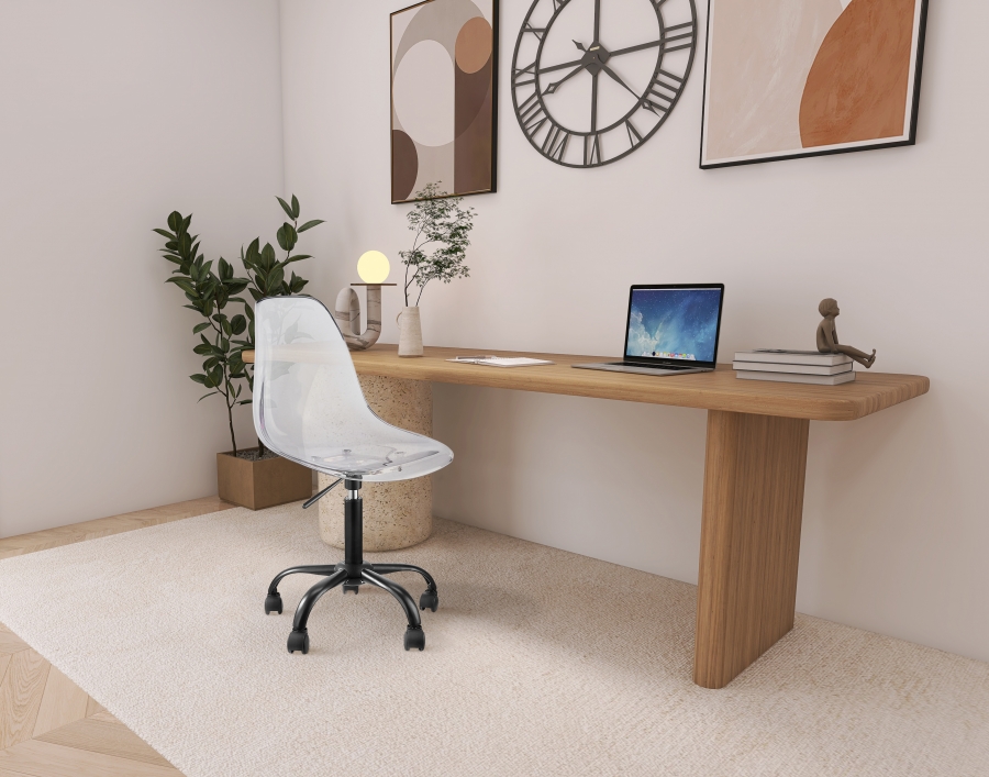 Clarion Lucite Seat And Metal Base Office Chair