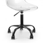 Clarion Lucite Seat And Metal Base Office Chair