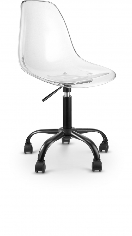 Clarion Lucite Seat And Metal Base Office Chair