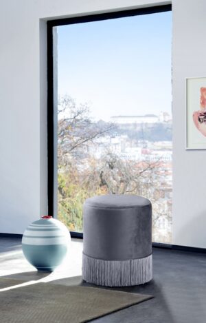 Teddy Velvet Upholstered Stool