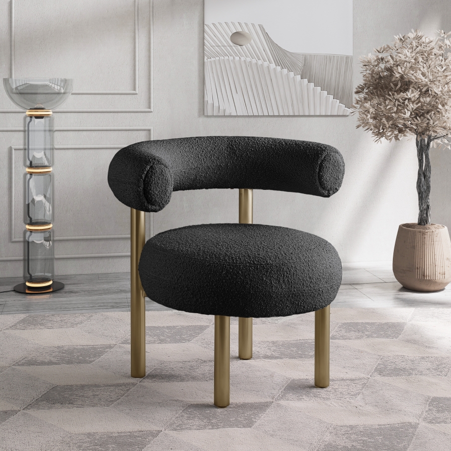 Bordeaux Boucle Fabric Upholstered Accent Chair