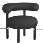 Bordeaux Boucle Fabric Upholstered Accent Chair